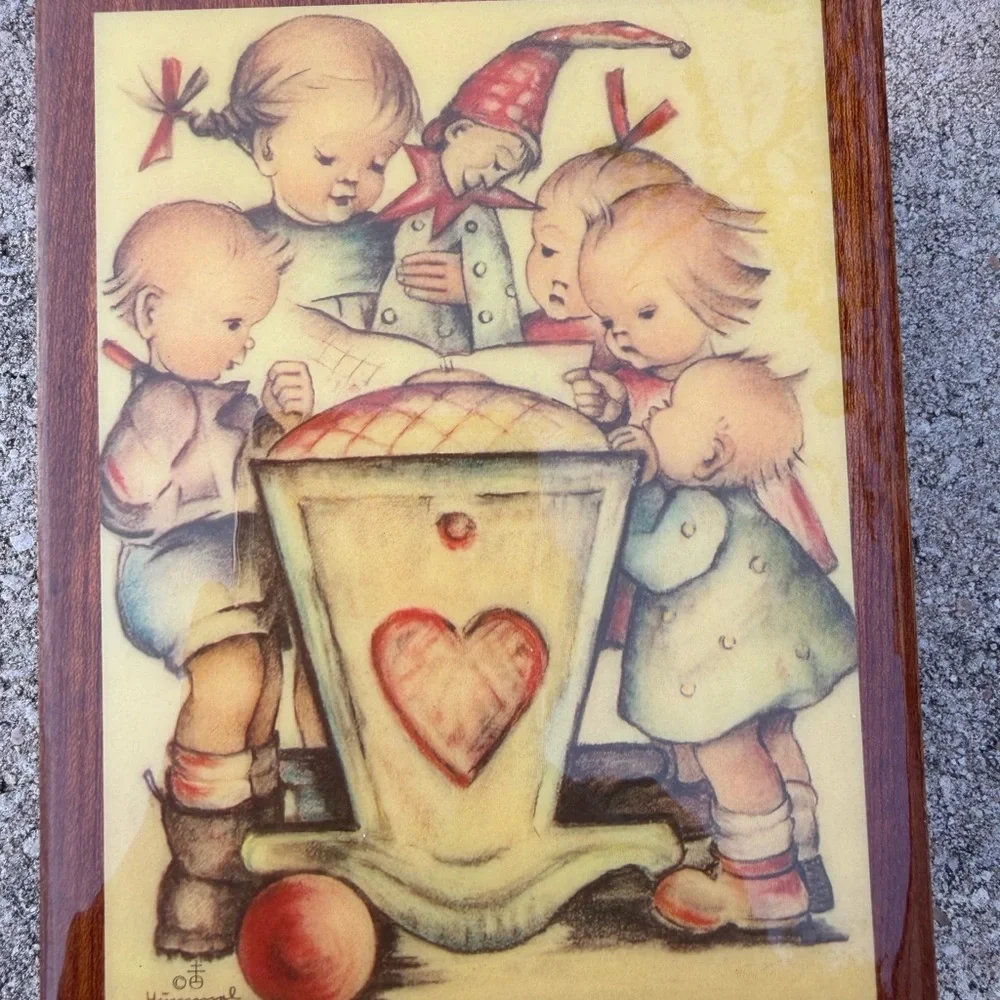 Vintage Hummel Wooden Trinket Jewelry‎ Box • Made in Italy • Collectible Art Lid